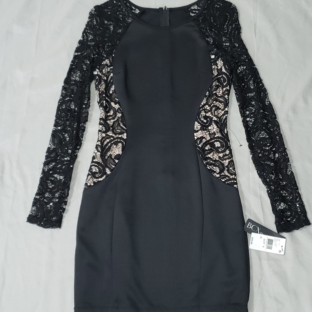 BCX Lace/Sequin Mini Bodycon Dress size 9 Juniors - Picture 3 of 10